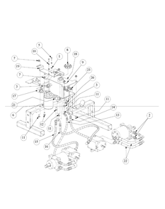 Hydro Tank And Hose Assembly Diagram and Parts List for M60-KW LC-53AB5GFX750-29HP Cub Cadet Lawn Tractor